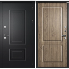 Дверь входная FlyDoors ШТОРМ Букле черный - Орех пекан с терморазрывом